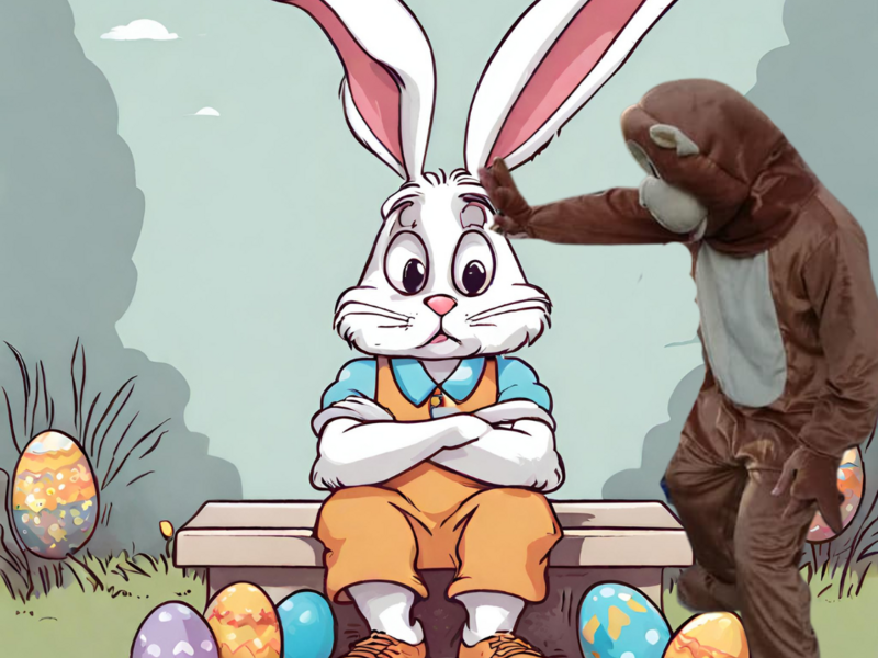 monkey helpt de paashaas