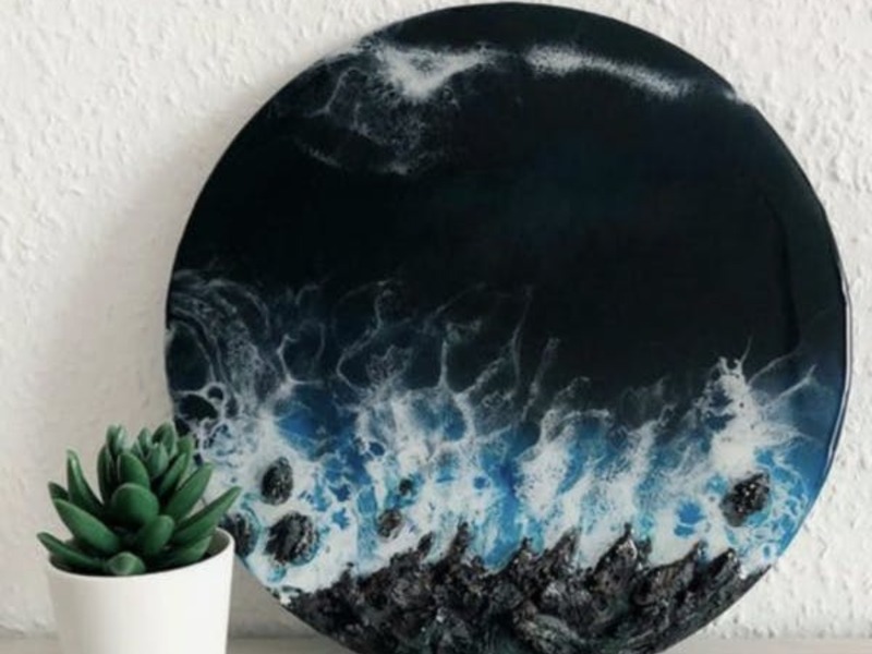 Epoxy/resin art: zeezicht (Februari)