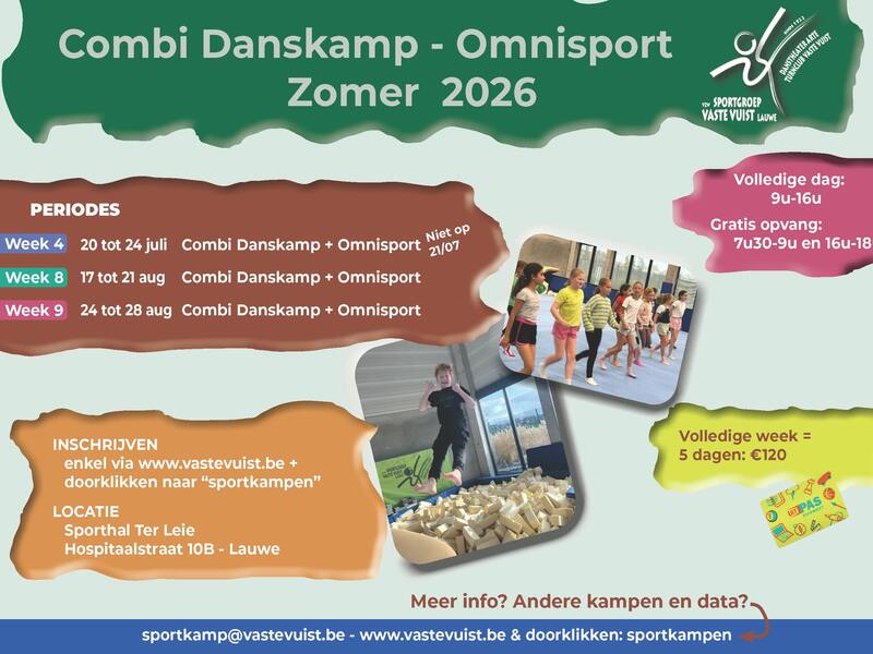 Combi danskamp + omnisportkamp Zomer 2026 - week 9