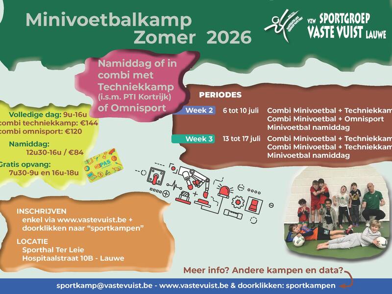 Combi minivoetbal - techniekacademie Zomer 2026 - week 3