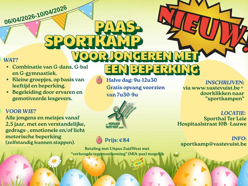 G-sportkamp Voormiddag Pasen 2026 - week 1