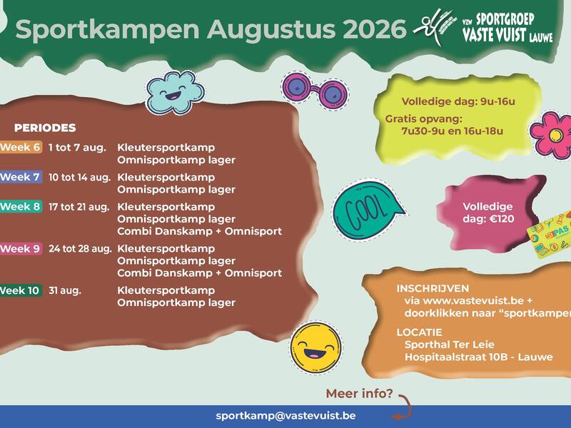 Kleutersportkamp - zomer 2026 - week 7