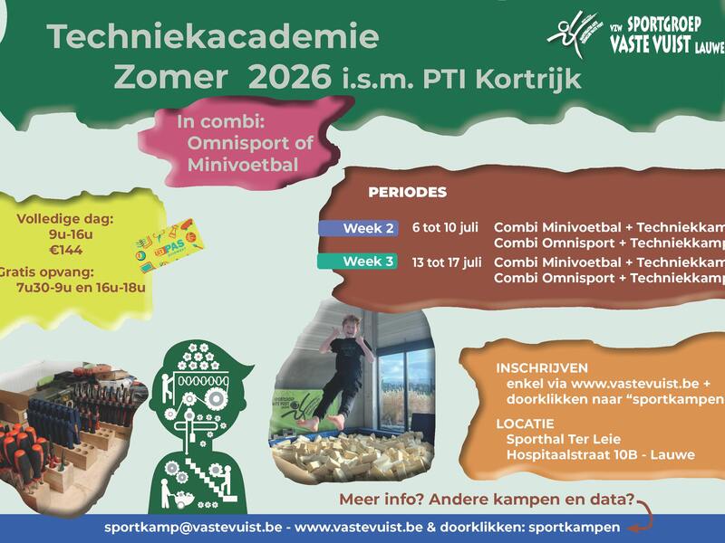 Combi omnisport - techniekacademie Zomer 2026 - week 3
