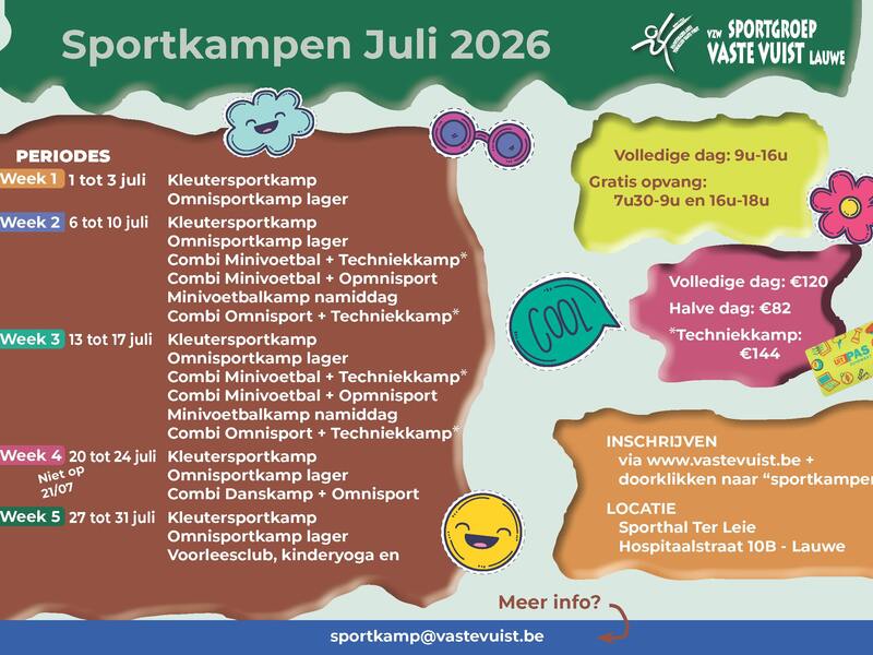 Kleutersportkamp - zomer 2026 - week 2