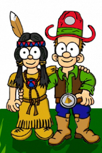 Lucky en Platvoet in het Wilde Westen